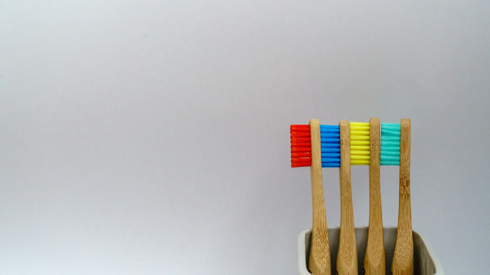four assorted-color toothbrushes