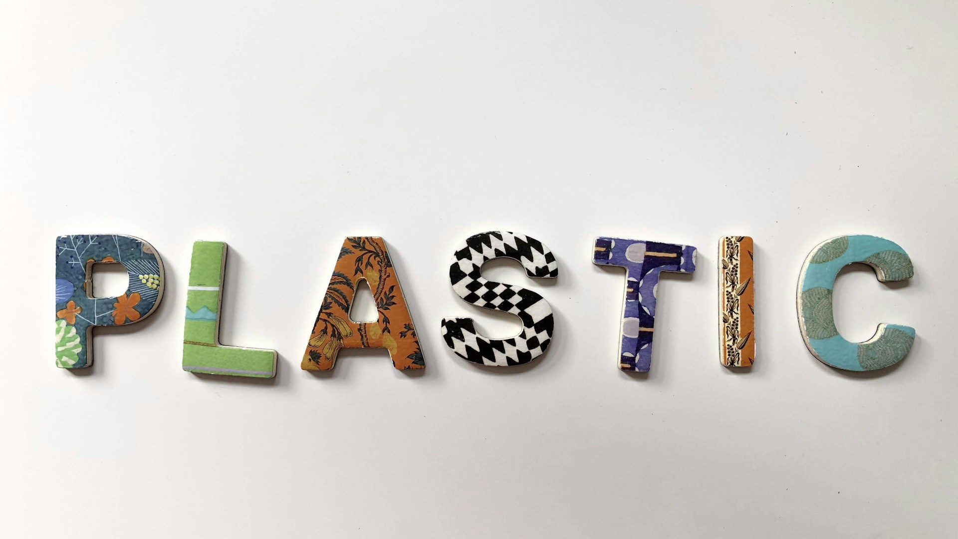 assorted-color plastic letter decor