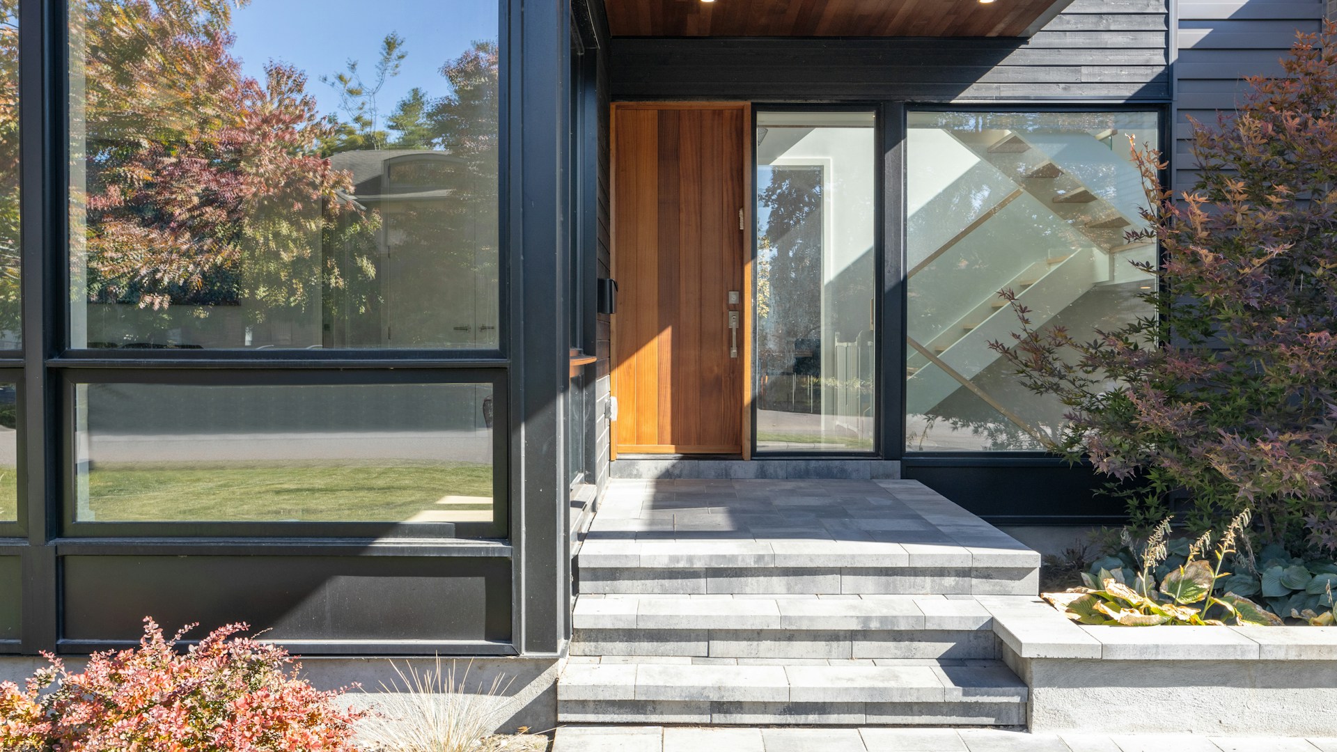 a building with glass windows