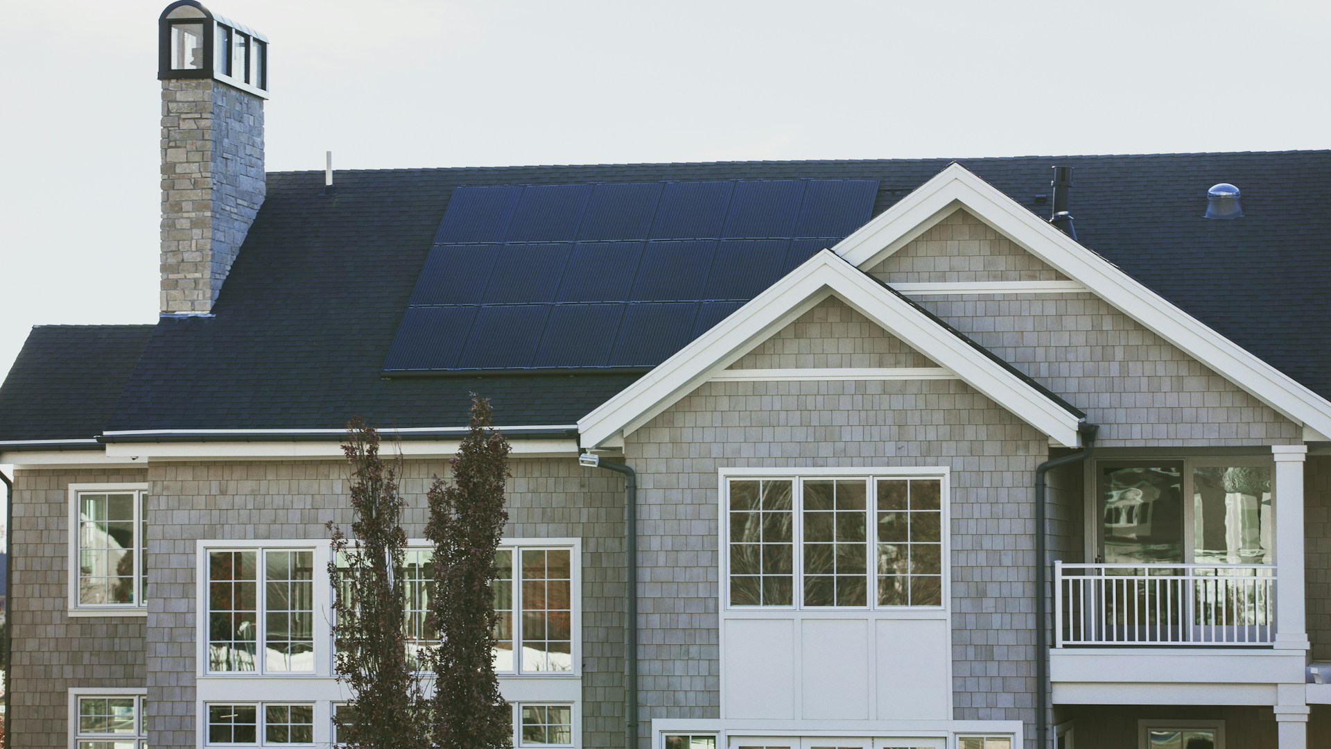 modern eco-friendly home with solar panels